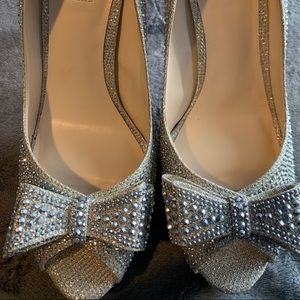 I.N.C. Vernaa Rhinestone Bow Platform Pumps